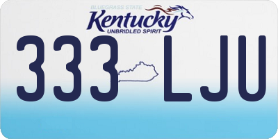 KY license plate 333LJU