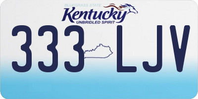KY license plate 333LJV