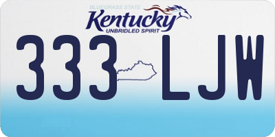 KY license plate 333LJW