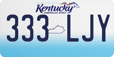 KY license plate 333LJY