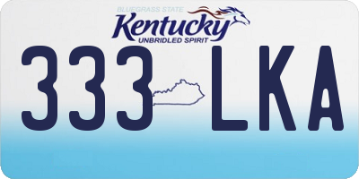KY license plate 333LKA