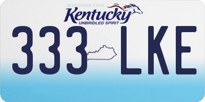 KY license plate 333LKE