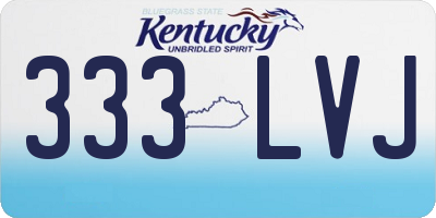KY license plate 333LVJ