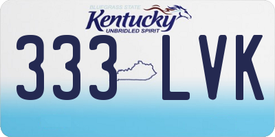 KY license plate 333LVK