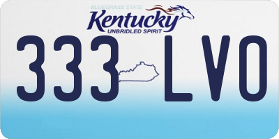 KY license plate 333LVO