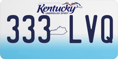 KY license plate 333LVQ