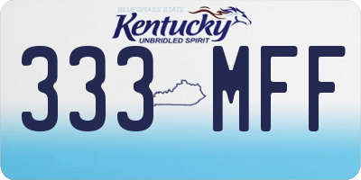 KY license plate 333MFF