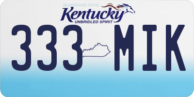 KY license plate 333MIK