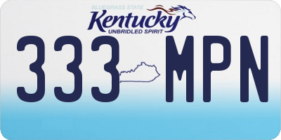 KY license plate 333MPN