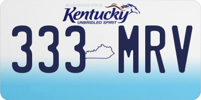KY license plate 333MRV