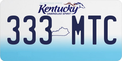 KY license plate 333MTC