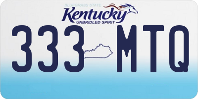 KY license plate 333MTQ