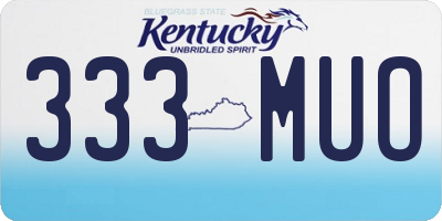 KY license plate 333MUO