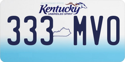 KY license plate 333MVO