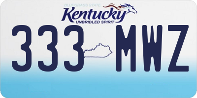 KY license plate 333MWZ
