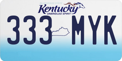 KY license plate 333MYK
