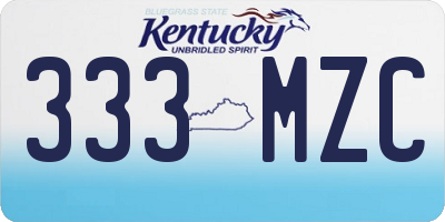 KY license plate 333MZC