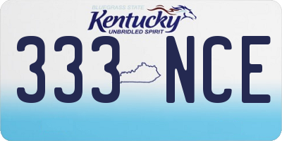 KY license plate 333NCE