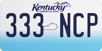 KY license plate 333NCP