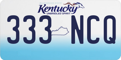 KY license plate 333NCQ