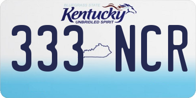 KY license plate 333NCR