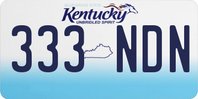 KY license plate 333NDN