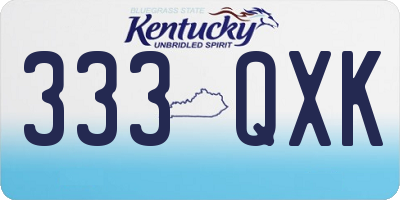 KY license plate 333QXK