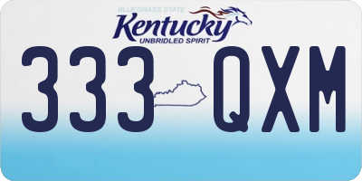 KY license plate 333QXM