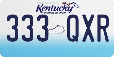 KY license plate 333QXR