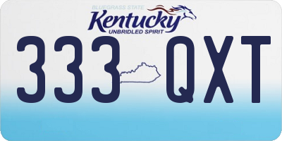 KY license plate 333QXT