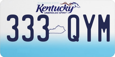 KY license plate 333QYM