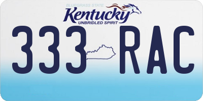 KY license plate 333RAC