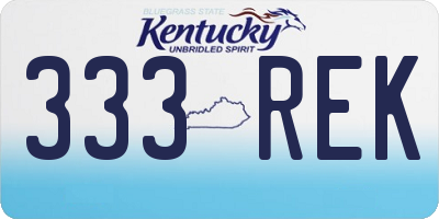KY license plate 333REK