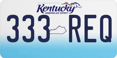 KY license plate 333REQ