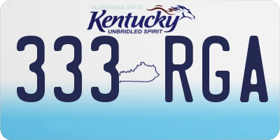 KY license plate 333RGA