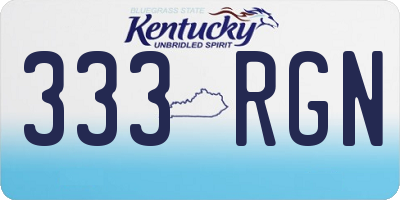 KY license plate 333RGN