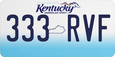 KY license plate 333RVF