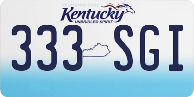 KY license plate 333SGI