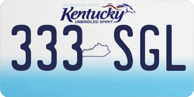 KY license plate 333SGL