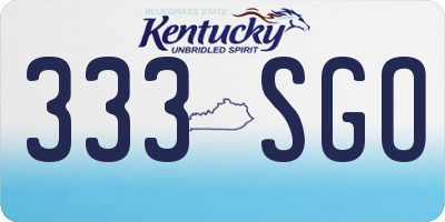 KY license plate 333SGO