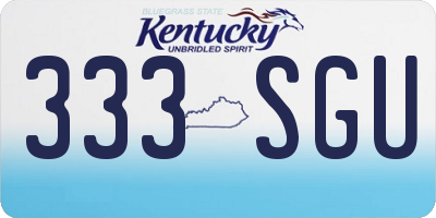 KY license plate 333SGU