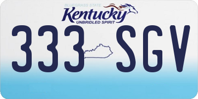 KY license plate 333SGV