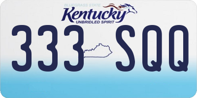 KY license plate 333SQQ