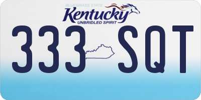 KY license plate 333SQT
