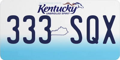 KY license plate 333SQX