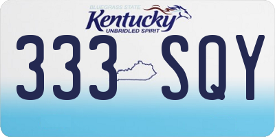 KY license plate 333SQY
