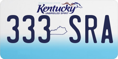 KY license plate 333SRA