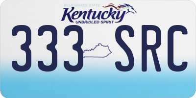 KY license plate 333SRC