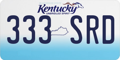 KY license plate 333SRD
