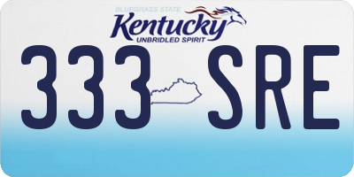 KY license plate 333SRE